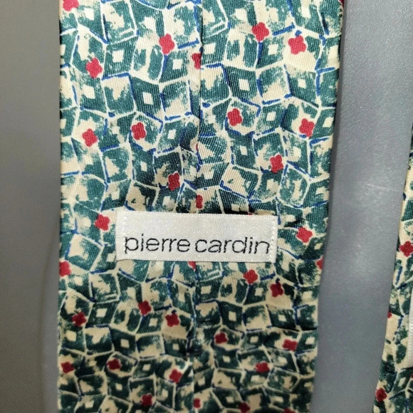 Vintage Pierre  Cardin Knot Shop 100% Silk Green Yellow Red White - Picture 4 of 7